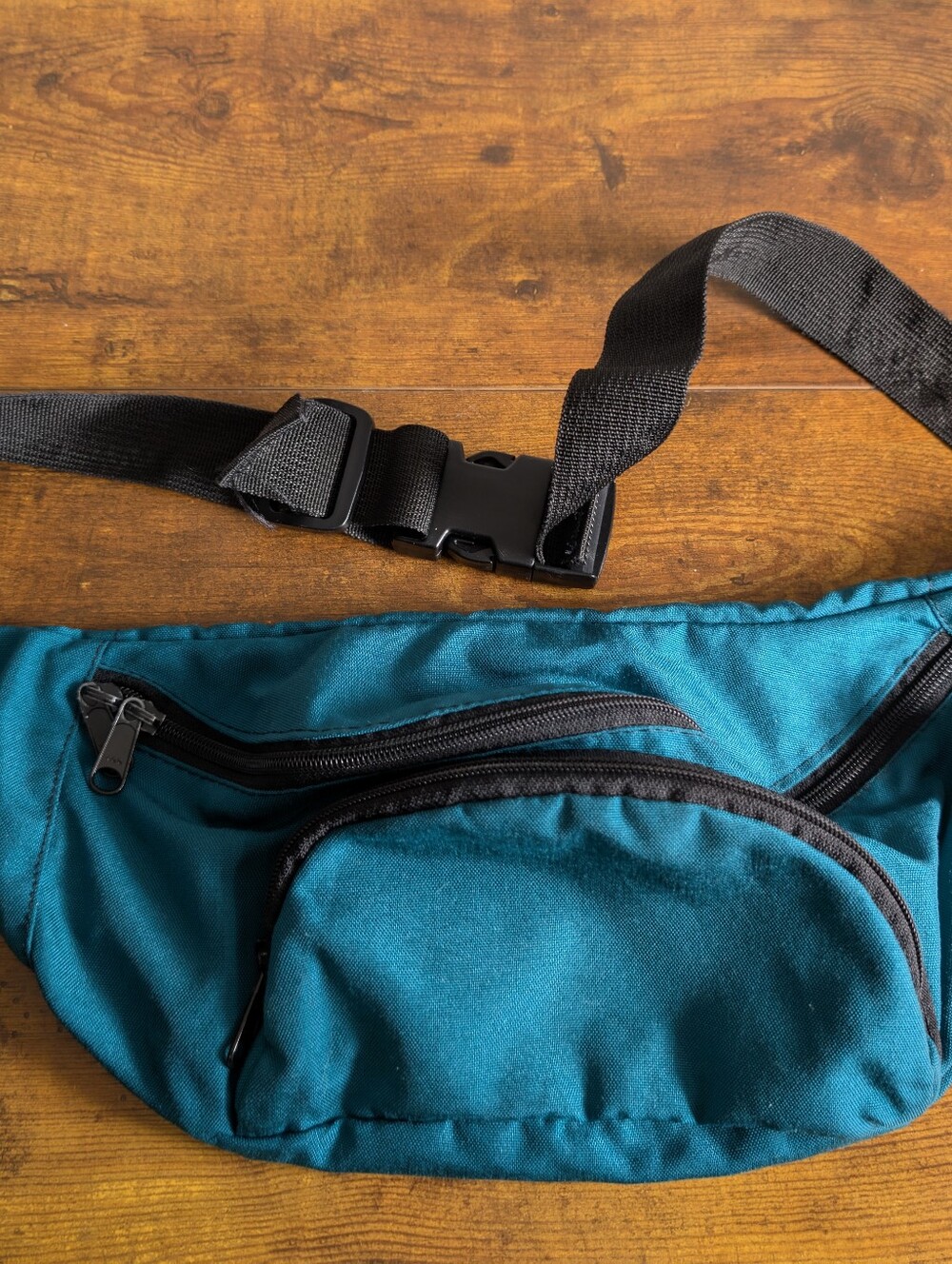 Vintage 90s SunDog Fanny Pack Made in USA Teal Canvas Waist Bag ITW Nexus YKK